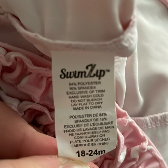 SwimZip Sassy Surfer UV Sun Protective Rash Guard Ruffle Pink Polka Dot - Picture 7 of 7